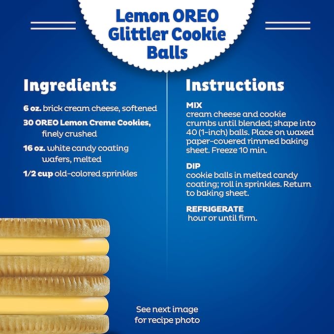 OREO Lemon Creme Sandwich Cookies, Party Size, 24.95 oz