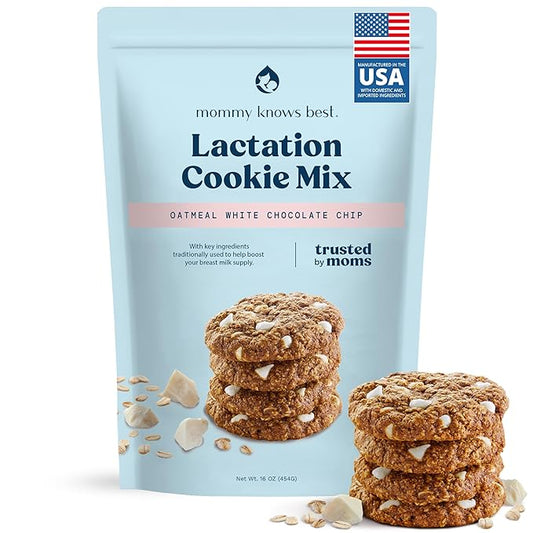 Lactation Cookies Mix - Oatmeal Breastfeeding Cookie Supplement Support for Breast Milk Supply Increase (White Chocolate Chip, 1 Pound (Pack of 1))