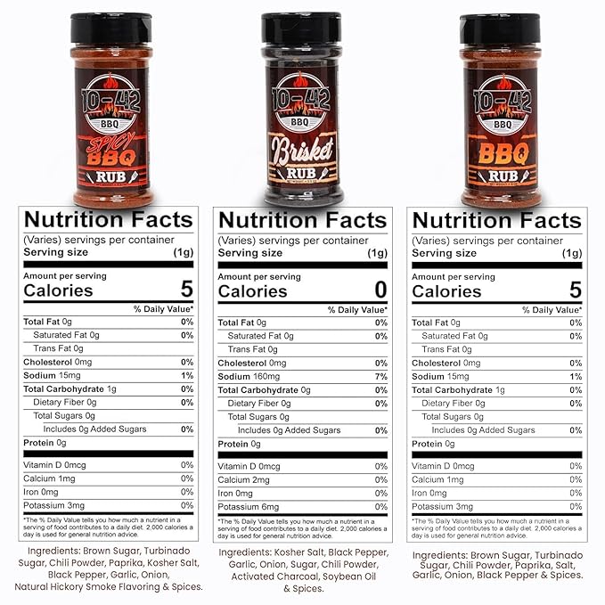 10-42 BBQ Brisket Rub (NO MSG, 0 Calorie) | All-Natural Spice Seasoning for Steak, Rib, Meat | Beef Brisket Seasoning Dry Rub | BBQ Rubs and Spices for Smoking and Grilling | Brisket Rub for Smoker | 5.5 oz