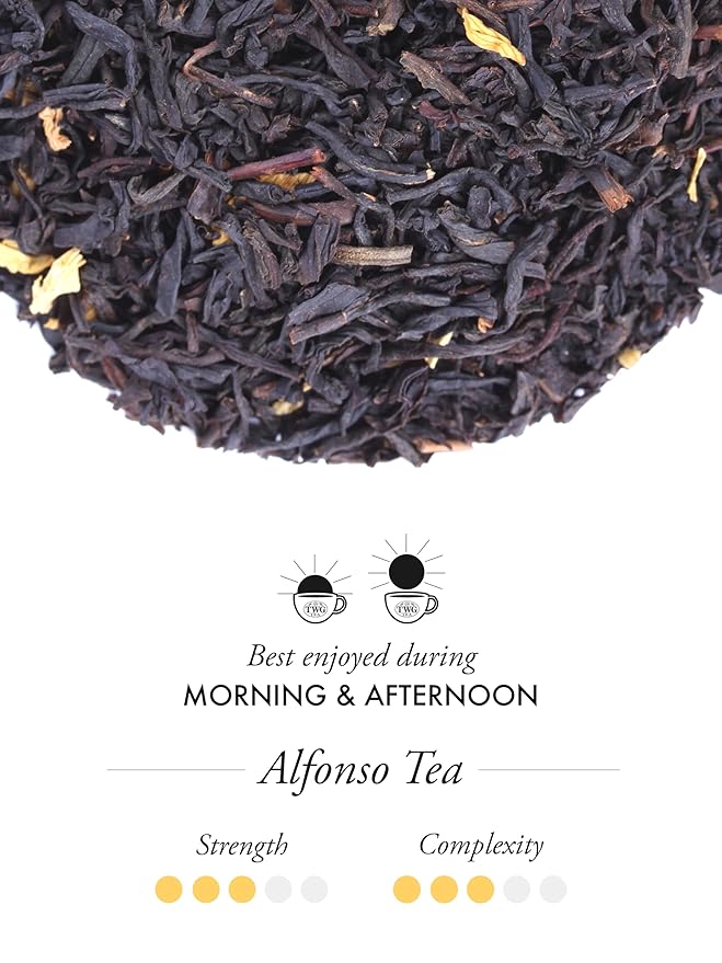 TWG Tea | Alfonso Tea | Black Tea | Mango Pieces | 15 Hand Sewn Cotton Teabags | Gift Set