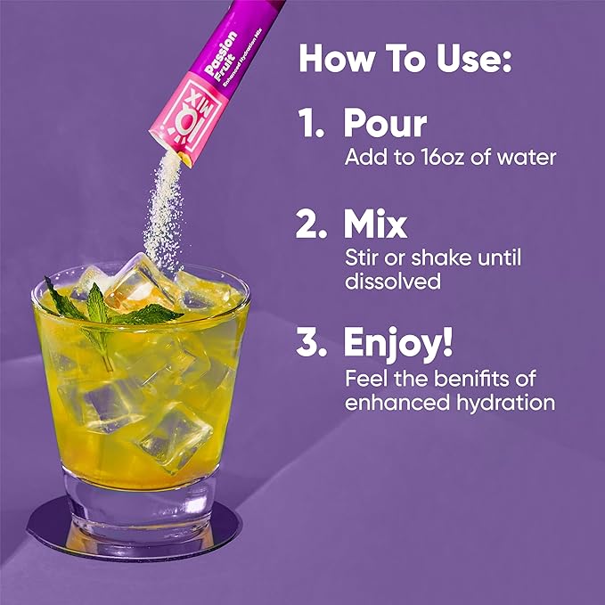 IQMIX Hydration Electrolyte Powder ??4-in-1 Formula for Hydration, Mental Clarity, Mood and Recovery ??Sugar-Free Drink Mix, Keto, Magnesium L-Threonate, Lion?™s Mane ??40 Count Passion Fruit