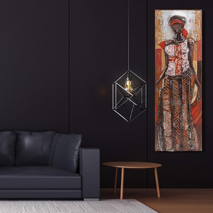 Empire Art Direct "Elegance Mixed Media Iron Wall Sculpture, Hand Painted Dimensional Metal Wall Art, Ready to Hang, 60" x 20", Large size, Home Decor for Living Room, Hallway, Bedroom