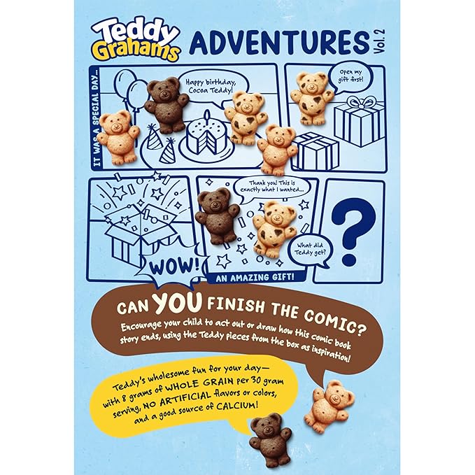 TEDDY GRAHAMS Chocolate Graham Snacks, Bulk Kids Snacks, 6 - 10 oz Boxes