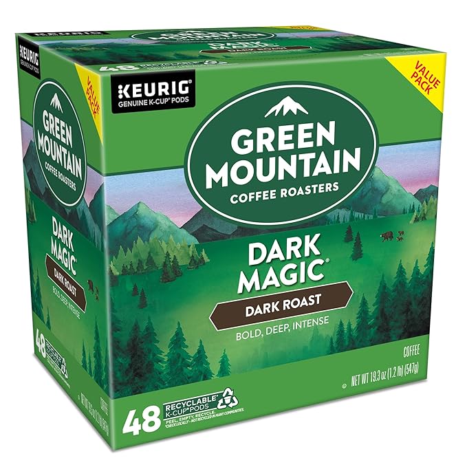 Green Mountain Coffee Roasters Dark Magic, Single-Serve Keurig K-Cup Pods, Dark Roast Coffee Pods, 48 Count (2 Packs of 24)
