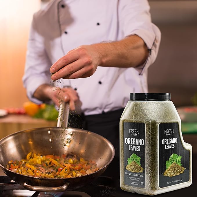 Fresh Finest Oregano Spice 24.70 oz ??Premium Dried Oregano Leaves Bulk, All-Natural, Non-GMO, Gluten-Free, Kosher ??Perfect for Cooking, Seasoning & Garnishing