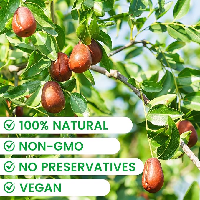 Dried Dates, Chinese Red Dates Organic Fruit Snacks, Improve Sleep Health Snack Premium Jujube Date for Salad, Brewing Tea, Soup, Baking, Oatmeal, Large-size Jujubes/14oz
