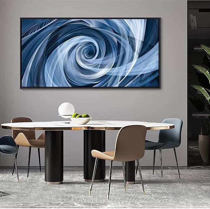 YDYSUNE Abstract art painting blue pictures wall decor white background modern artwork decoration living room bedroom kitchen 29x58inches