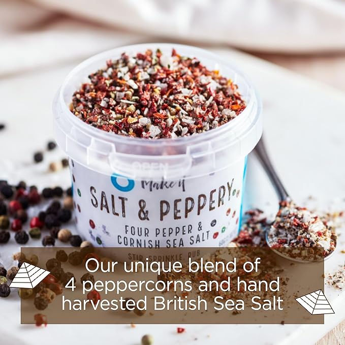 Cornish Sea Salt & Peppery Seasoning | Cooking & Hydration | Hand-Harvested in Celtic Waters | 2.1 oz Resealable Tub (Pack of 1)