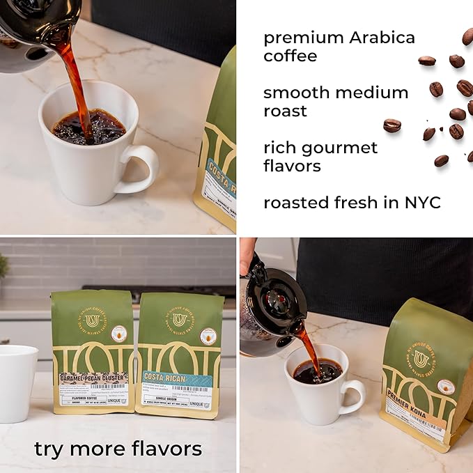 Caramel Pecan Flavored Ground Coffee, 1 LB (16 oz) bag, Medium Roast, 100% Arabica Premium Quality Flavor