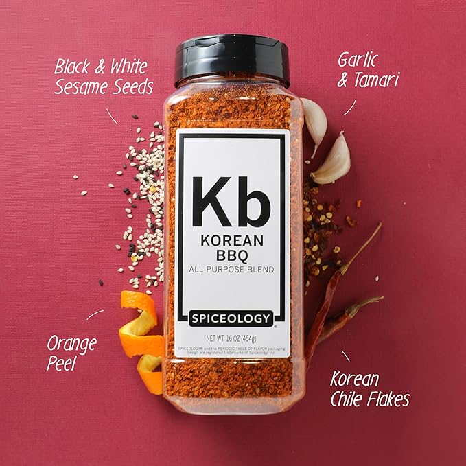 Spiceology – Korean BBQ Seasoning – Sweet & Savory Asian Rub with Gochugaru, Sesame, Garlic, Soy – Great for BBQ, Bulgogi, Ramen, Stir Fry, Steak, Pork & Chicken – Korean Spice Blend & Dry Rub – 16 oz