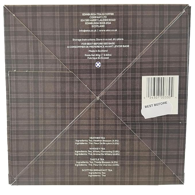 Edinburgh Tea & Coffee Company, The Scottish Collection 4-Flavor Variety Pack, 40-Count Tea Sachets