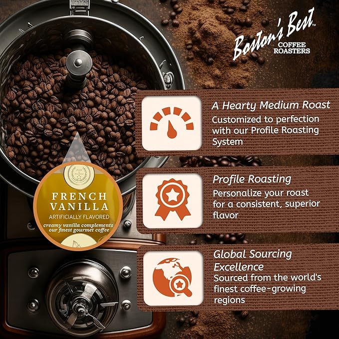 Boston???Best - French Vanilla Coffee, Delicious Gourmet Coffee, Premium Ground Coffee, 11 oz. / 311 g Bag