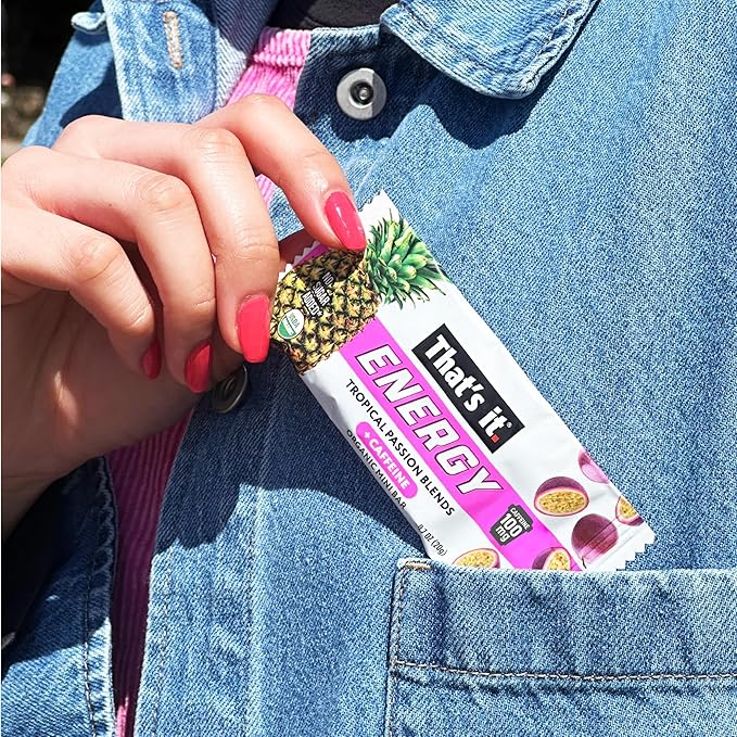 That?™s it. Fruit Blends Energy Mini Bars | 100mg Natural Caffeine | 18-Count Variety Pack| 5 each of Tropical Passion, Mango Lime, Piña Colada
