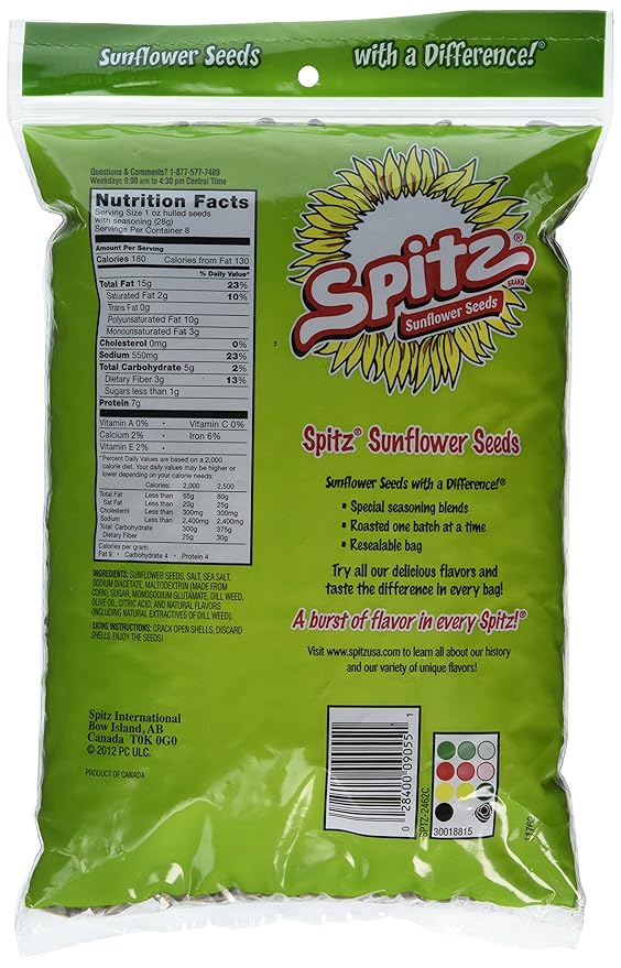 Spitz Sunflower Seeds Dill Pickle, 1 Pound Bag (Single)