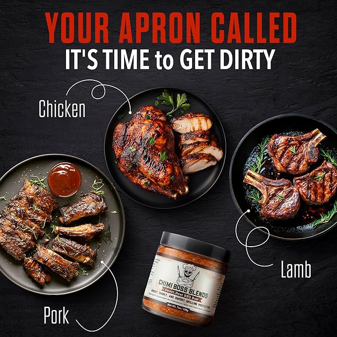 Sweet Heat BBQ Rub by Chimi Boss Blends, 7oz ??All-Natural BBQ Seasoning with a Bold Kick of Sweet and Spicy ??Handcrafted, No Fillers, Perfect Barbecue Rub for Grilling Meats, Ribs, Chicken, Pork & Veggies