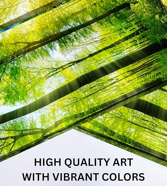 Forest Canvas Wall Art Decor - 24x24 Tree Landscape Picture - 2 Piece Set, Decorative Multi Panel Split Prints for Living Room, Kitchen, Bedroom, Office & Home Decor Gift