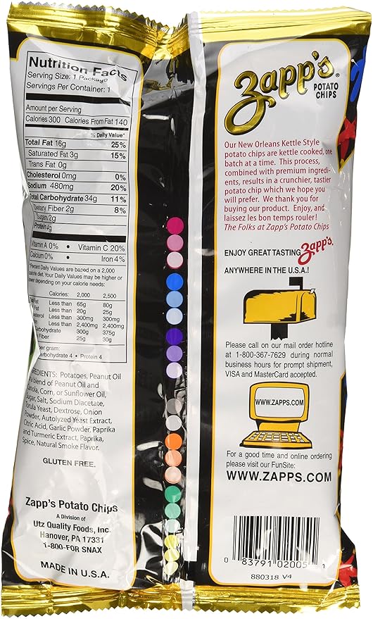 Zapps Potato Chips - Voodoo - 2 oz (Pack of 6)