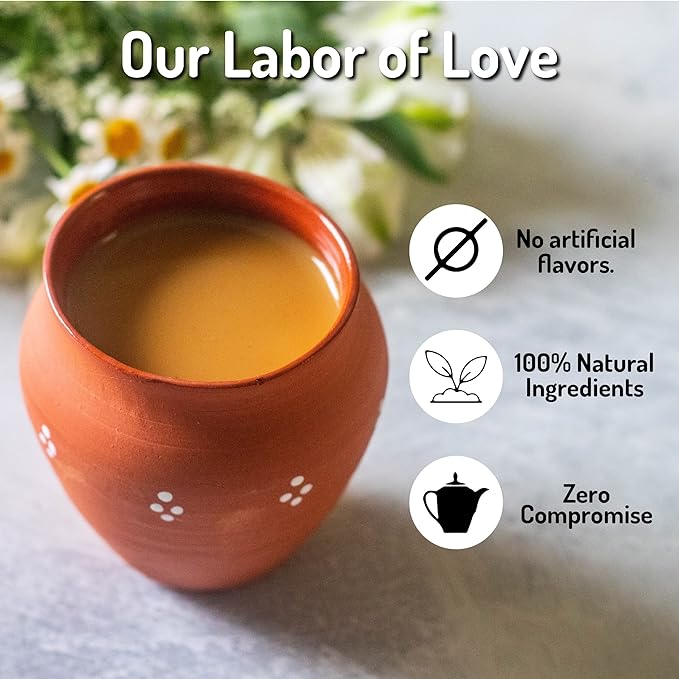 Tea India Chai Moments Cardamom Chai Tea Instant Latte Mix Flavorful Blend Of Premium Black Tea, Cardamom & Natural Ingredients Traditional Indian Tea Individually wrapped 10 Sachets