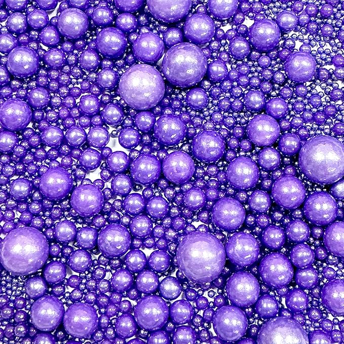 Sprinkles Edible Purple Pearl Sugar Sprinkles Candy 142g/5.01oz Mix Size Purple Pearls Baking Cupcake Toppers Cookie Ice Cream Decorations for Wedding Parties Valentines Day Halloween Christmas