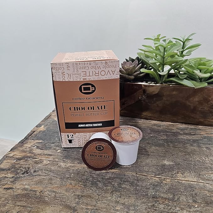 Chocolate Peanut Butter Cup Coffee Pods by Coffee Beanery | 12ct Flavored Coffee Pods Medium Roast Coffee Pods| 100% Specialty Arabica Coffee| Gourmet Coffee Pods