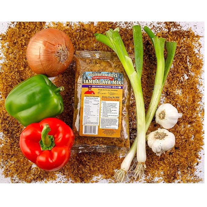 Southern Boyz Seasonings Jambalaya Mix With Rice, 8 Ounce Bag (No MSG, Gluten-Free Blend - Makes 4-6 Servings)