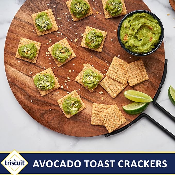Triscuit Balsamic Vinegar & Basil Whole Grain Wheat Crackers, Lunch Snacks, Bulk Snack Crackers, 6 - 8.5 oz Boxes