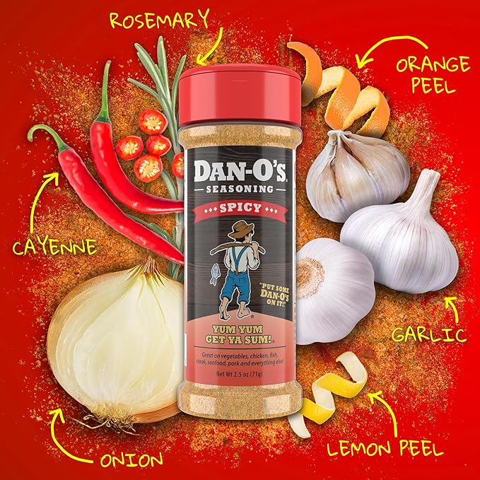 Dan-O's 8 Bottle Seasoning Set, Extra-Small Bottles, 8 Pack, Includes Original, Spicy, Chipotle, Crunchy, Cheesoning, Preem-O, SEA-soning and Tac-O Seasonings, Sugar Free, Zero Calorie, Seasoning Kit
