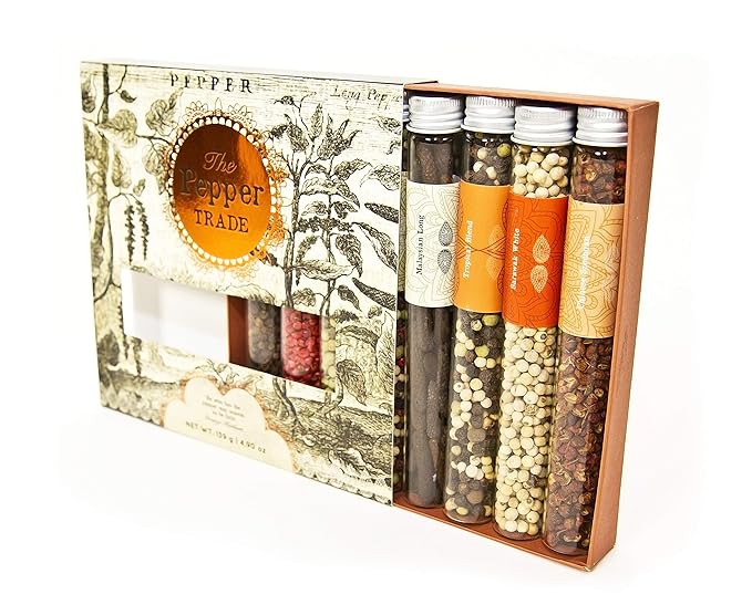 The Pepper Trade Gourmet Peppercorn Blend Collection, 8 Pack Gift Set | Sampler Spice Gift Set, Use in Grinders