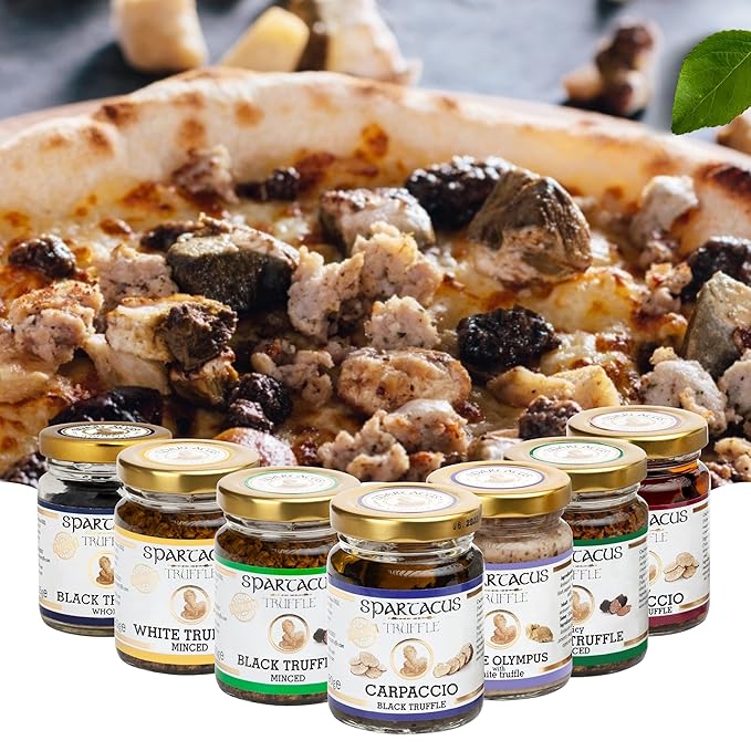 Spartacus White Truffle, Chopped, Preserved in Extra Virgin Olive Oil, The Perfect Gourmet Seasoning for Pizza, Pasta, Salads, Potatoes (1.41 oz)