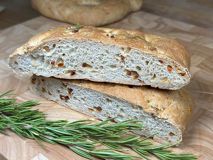 Molibake Italian Focaccia Bread Mix ??Pack of 2 ??Premium Artisan Italian Bread Mix for Bread Machine and Oven ??15 oz ??All-Natural Gourmet Mediterranean Blend with Bell Pepper, Tomato, Onion, Garlic & Herbs ??Easy Homemade Baking
