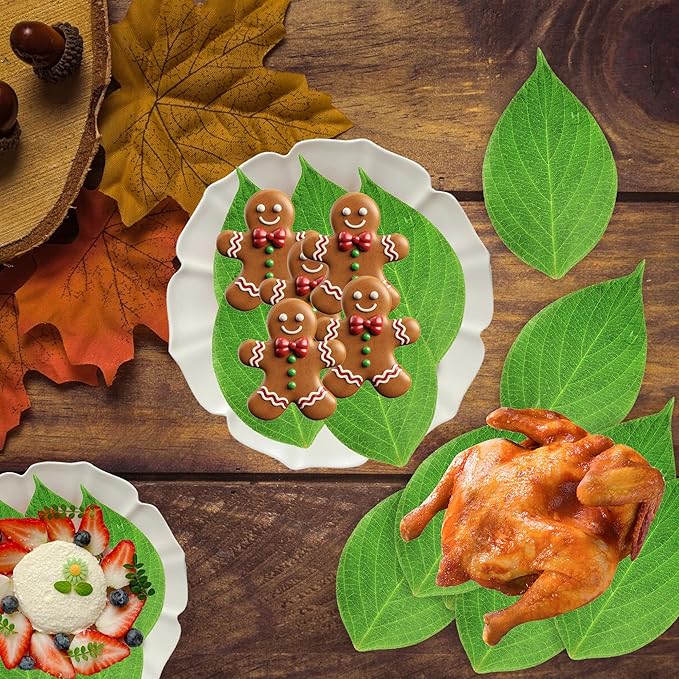 150 Pcs Green Leaf Parchment Paper, Cheese Board Paper for Charcuterie Serving, 50 Sheets 12" & 50 Sheets 7" & 50 Sheets 4.3" for Party Decorations, and Holiday Table Food Accessories