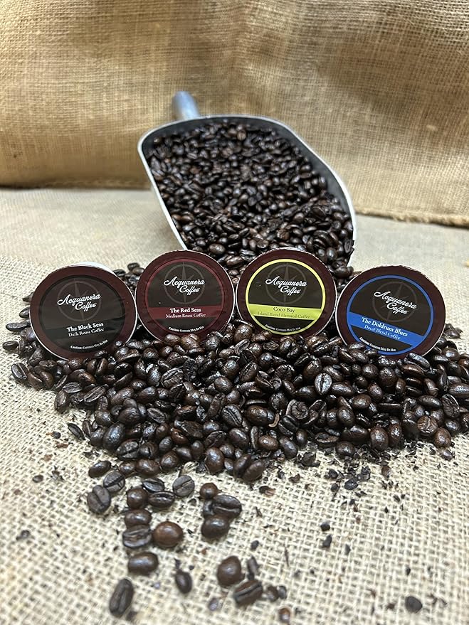 Acquanera Coffee - Coco Bay, Island Blend Flavored Coffee - 100% Arabica - Single Serve Coffee Pods Compatible With K-cup Brewers - 24 count