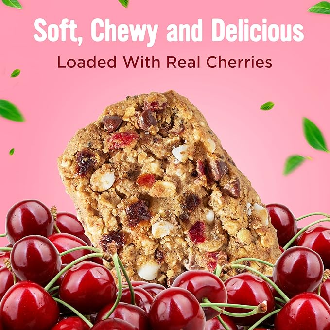 Cooper Street Chocolate Cherry Granola Bakes (48 Count) – Individually Wrapped Soft and Chewy Granola Bars Bulk – Low Sodium, Nut & Dairy Free - Perfect As Healthy Bulk Office or Classroom Snacks