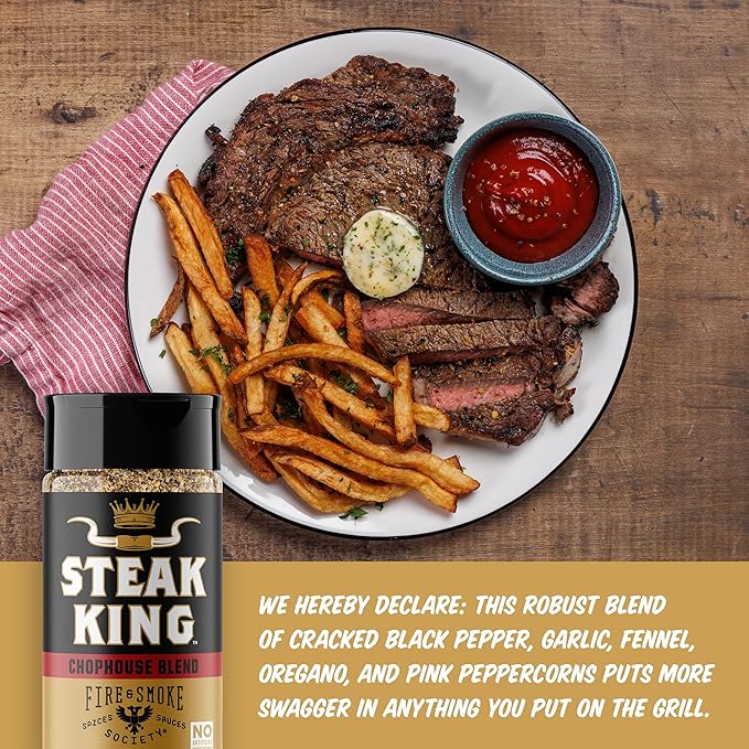 Fire & Smoke Society Meat & Potatoes Seasoning Variety Pack | BBQ Rubs, Gifts for Men, Fathers Day | Steak Rub, Chicken, Burger Seasoning, Brisket Rub| Large Spices Set (4-Pack)