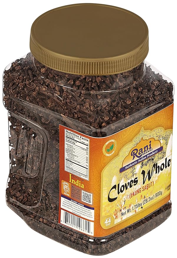 Rani Cloves Whole (Laung) 28oz (800g) Great for Food, Tea, Pomander Balls and Potpourri, Hand Selected, Spice, Bulk PET Jar ~ All Natural | NON-GMO | Kosher | Vegan | Gluten Friendly | Indian Origin