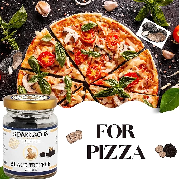 Spartacus Black Whole Truffles, Natural, light aroma- Perfect Gourmet Seasoning for Pizza, Pasta, Salads, Potatoes, Meat and Eggs (Whole Truffles 1.18)