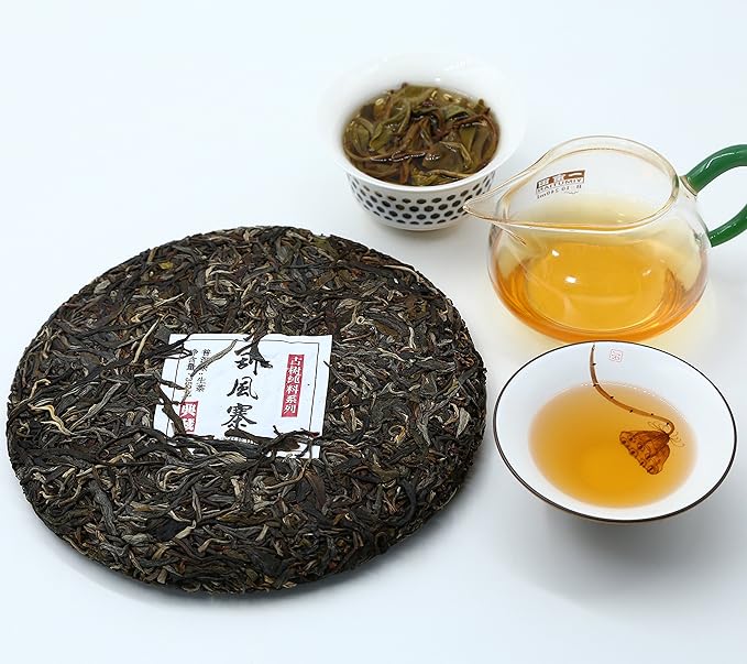 Yunnan Pu'er Tea, 357 Grams, Raw (Gua Feng Zhai) Raw PU'ER, Aged Fermented Puerh Tea, Chinese Sheng Black Tea for Daily Drink and Gift