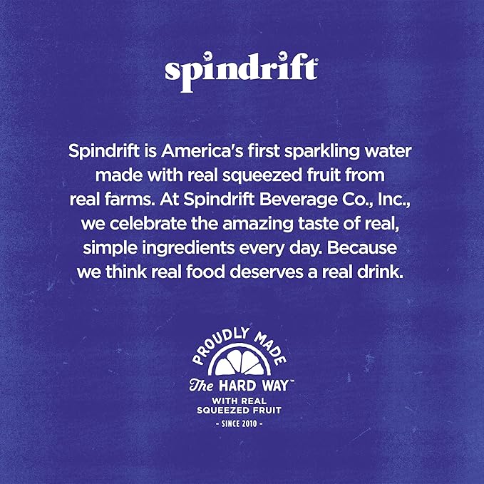 Spindrift Sparkling Water, Raspberry Lime Flavored, Made with Real Squeezed Fruit, Only 9 Calories per Can, 12 Fl Oz Cans, Pack of 24