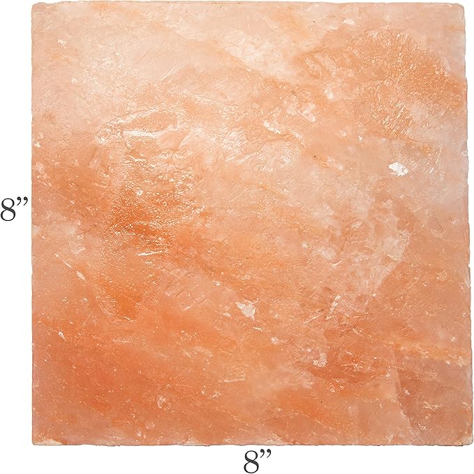 Camerons Himalayan Pink Salt Block for Grilling (8"x8") - Barbecue Grill Slab Maintains Even Temperature Hot or Cold - Naturally Adds Salty Flavor to Cooking - Barbecue Grilling & Cookout Essential