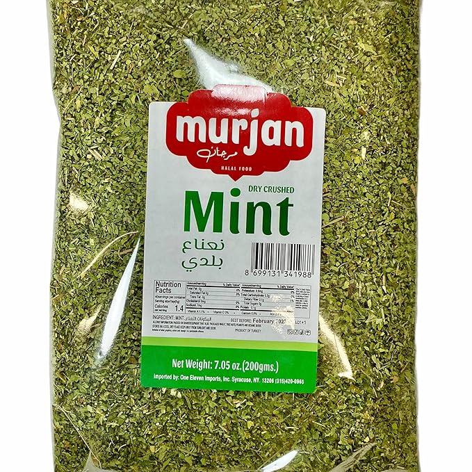 Murjan, Extra cleanPremium Dry Crushed Turkish Mint Leaves 7 oz Dried Mint Leaf, 7 Ounces
