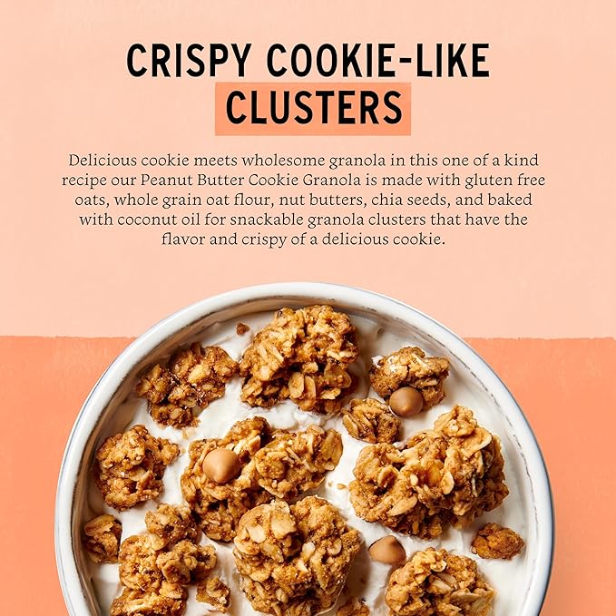 Purely Elizabeth Cookie Granola, Peanut Butter, Gluten-Free, Non-GMO (3 Ct, 11oz Bag)