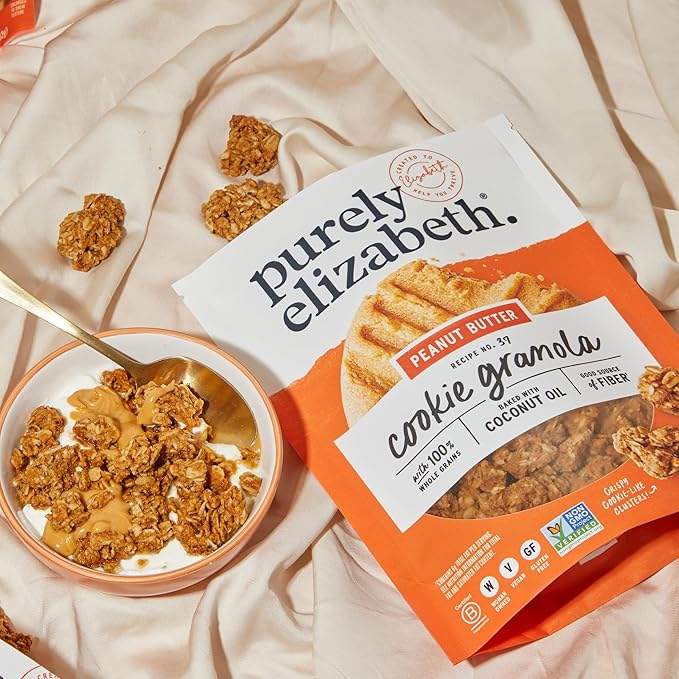 Purely Elizabeth Cookie Granola, Peanut Butter, Gluten-Free, Non-GMO (3 Ct, 11oz Bag)