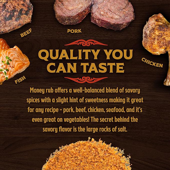 Big Poppa’s Money BBQ Rub — Award Winning Pork BBQ Rub — Gluten-Free Spice Mix — Dry Rubs for Smoking and Grilling with Sea Salt (5Lb Bag)