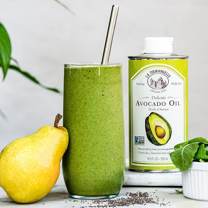 La Tourangelle Avocado Oil, Handcrafted from Premium Avocados, Great for Cooking, as Butter Substitute, and for Skin and Hair, 169 fl oz