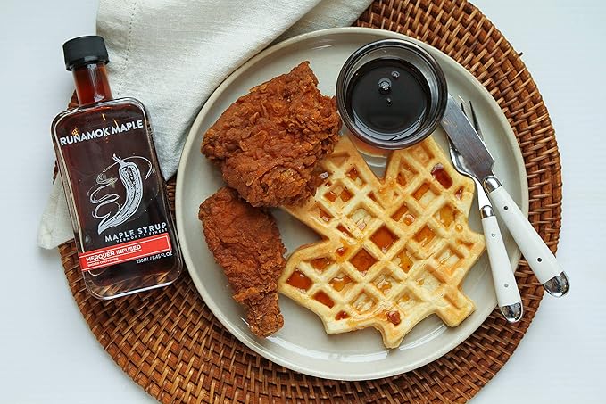 Runamok Maple Hot + Spicy Infused Maple Syrup - Authentic & Real Vermont Maple Syrup | Smoked Chili Pepper Infused | Great Spice For Any Meal, Vinaigrettes, Chicken & Waffles | 8.45 Fl Oz (250mL)