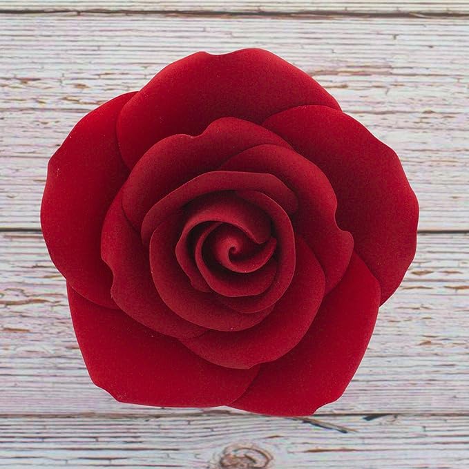 Global Sugar Art Rose Sugar Cake Flowers Jumbo 5 inch Deep Red, 1 Count by Chef Alan Tetreault