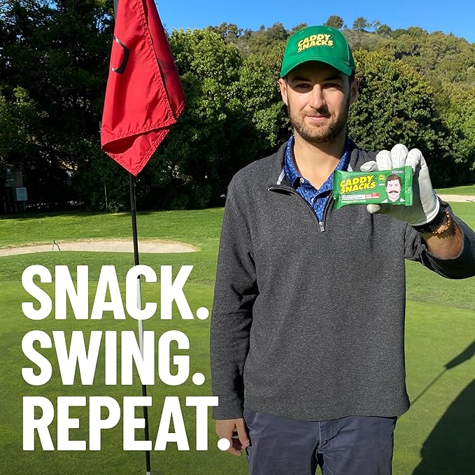 Caddy Snacks Chewy Cherry Almond ??Healthy Snack Bars | Low Sugar | Vegan | Gluten Free | On-the-Go Golf Snack | 2.1 oz Bars, 12 Count