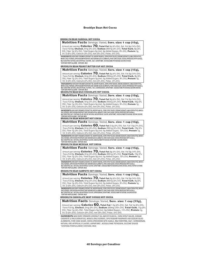 Brooklyn Beans Hot Chocolate Variety Pack Pods, Compatible with 2.0 K-Cup Brewers, 40 Count