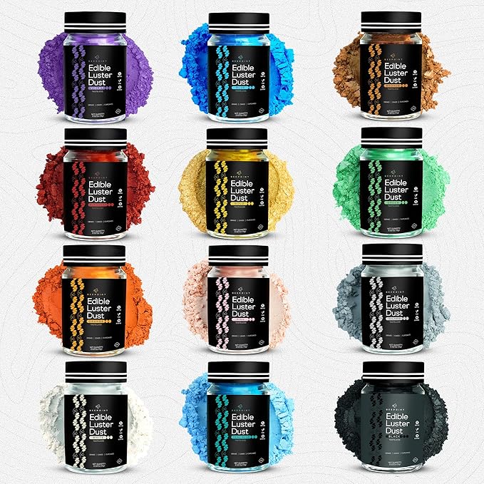 BeePoint White Edible Luster Dust 15g - Food Grade, Vibrant Color Shimmer Powdered Dust for Drinks, Cocktails, Cake Decorating, Baking, Chocolates, Candy, Sweets, & Cookies - Vegan & Gluten Free
