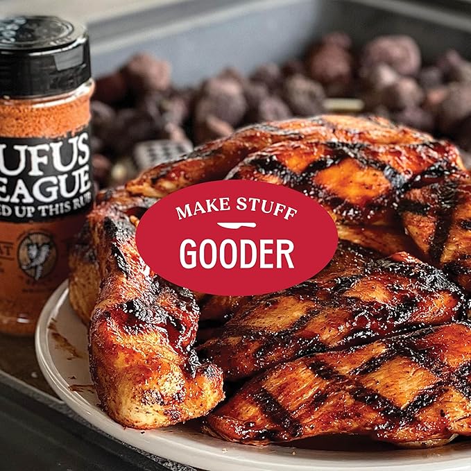 Rufus Teague Spicy Meat Rub, 6 Pack, Premium Barbecue Seasoning & Dry Rub for Smoking and Grilling, Award-Winning Flavor for Beef, Pork & Chicken, Gluten-Free, 6.5 oz